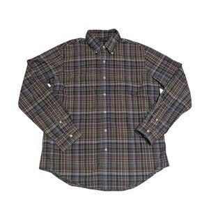 Ralph Lauren Men's Plaid Button Down Shirt Medium M Classic Fit Long Sleeve